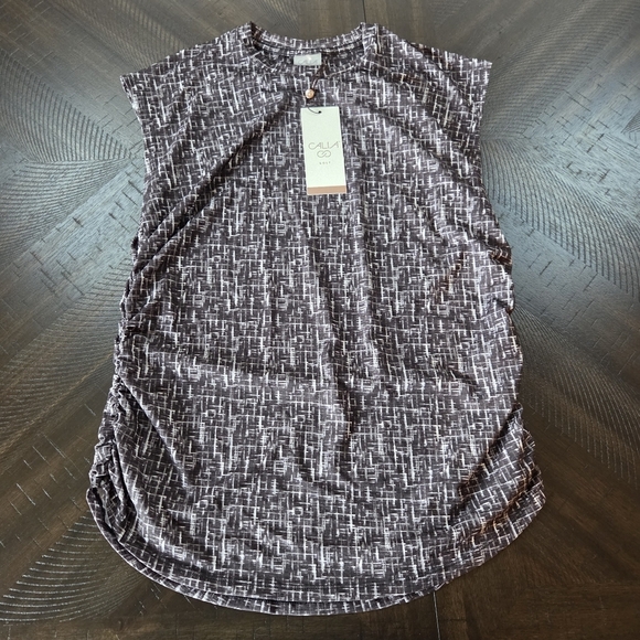 Callaway Golf Women's Cross Thatch Crew Neck Top Medium New Black & White Turn - Picture 2 of 10